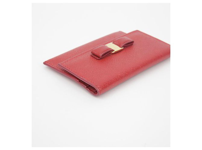 Salvatore Ferragamo Porta-cartões Bara Ribbon Vermelho - vista 8