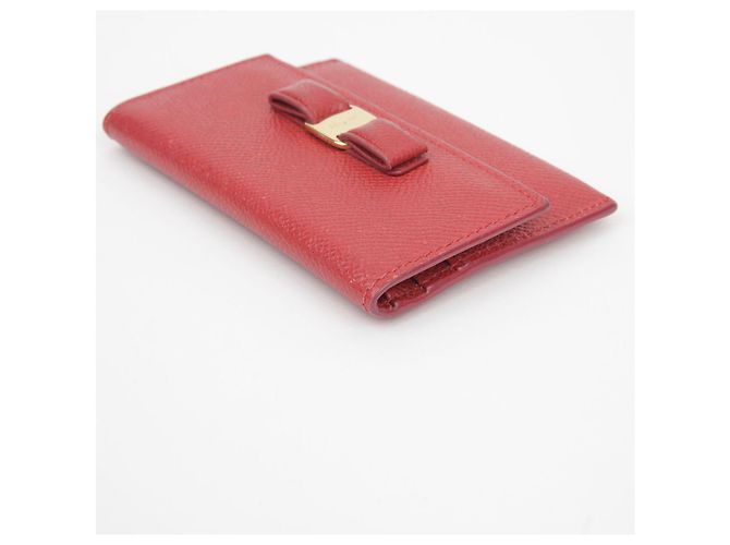 Salvatore Ferragamo Porta-cartões Bara Ribbon Vermelho - vista 9