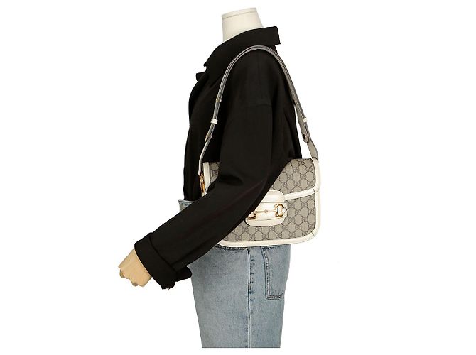 Gucci Borsa a spalla incrociata Horsebit Small Bianco - vista 12