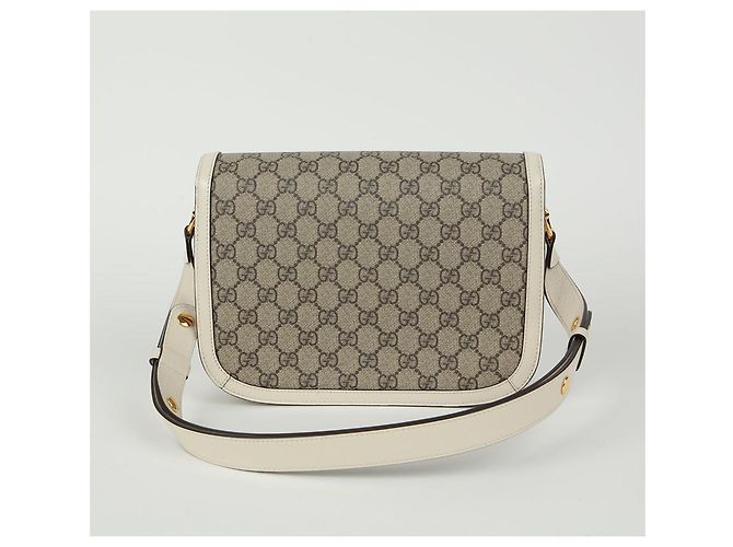Gucci Borsa a spalla incrociata Horsebit Small Bianco - vista 4