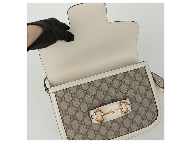 Gucci Borsa a spalla incrociata Horsebit Small Bianco - vista 9