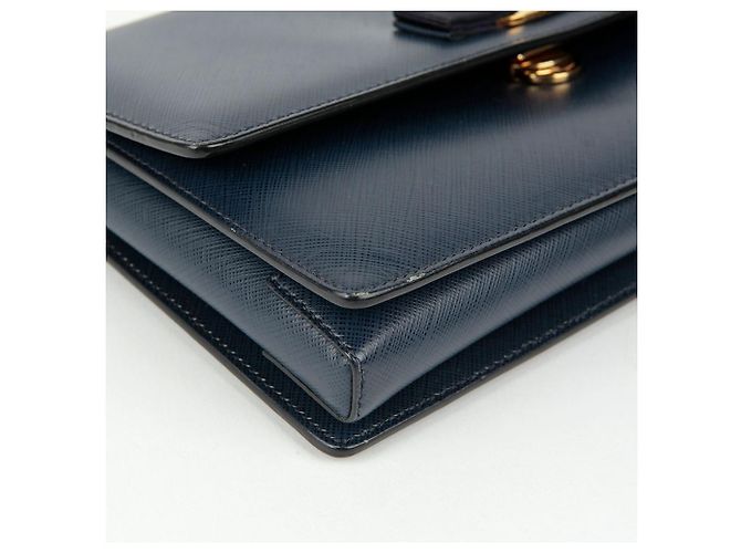 Salvatore Ferragamo Borsa a spalla incrociata Bara Genie Blu - vista 10