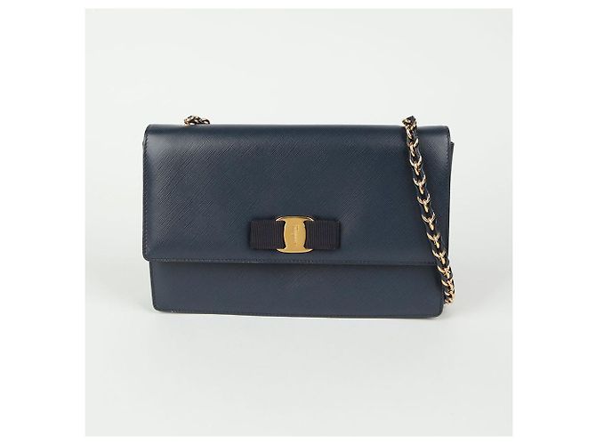 Salvatore Ferragamo Borsa a spalla incrociata Bara Genie Blu - vista 2