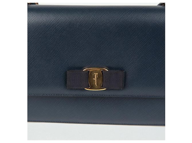 Salvatore Ferragamo Borsa a spalla incrociata Bara Genie Blu - vista 3