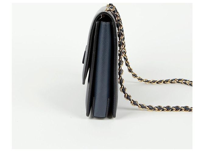Salvatore Ferragamo Borsa a spalla incrociata Bara Genie Blu - vista 7