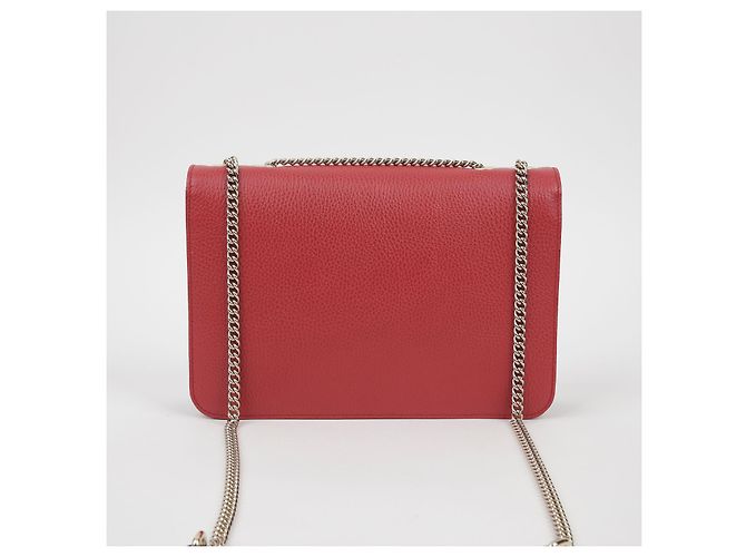 Gucci Interlocking Medium Chain Shoulder Bag Red - view 4