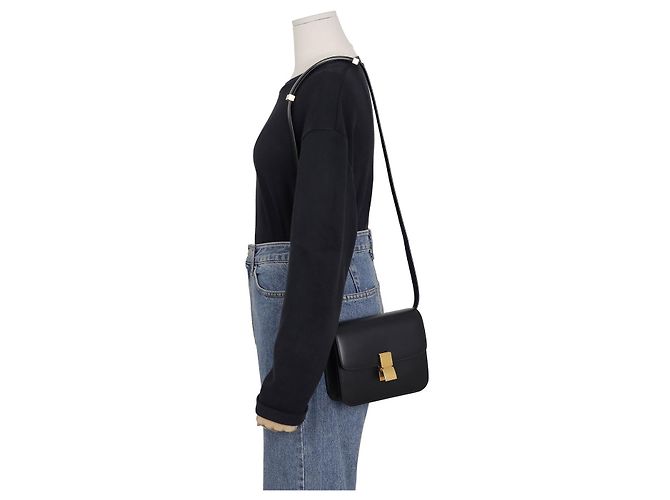Classic Box Céline Bolsa de ombro clássica pequena Preto - vista 11