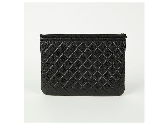 Chanel Clutch Medio Caviar Boy Nero - vista 4
