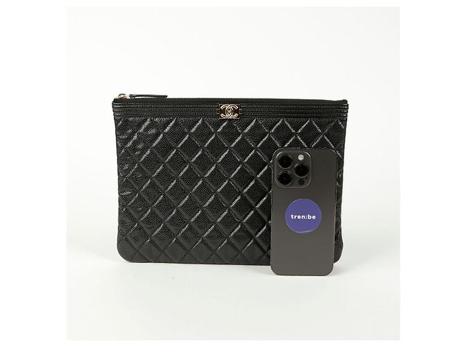 Chanel Clutch Medio Caviar Boy Nero - vista 9
