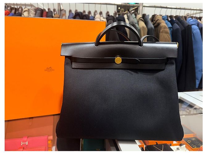 Hermès ZIP Tela Nera Oro Erbag Nero - vista 2