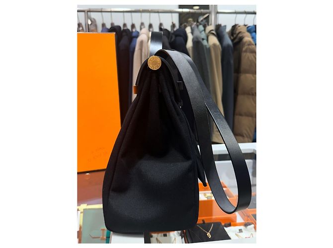 Hermès ZIP Tela Nera Oro Erbag Nero - vista 4