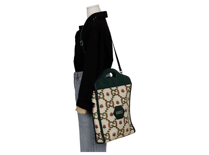 Gucci Centennial Medium Tote- und Schultertasche Grün - Ansicht 12