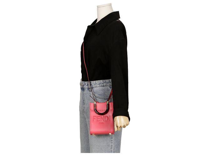 Fendi Mini borsa tote e borsa a spalla Sunshine Rosa - vista 13