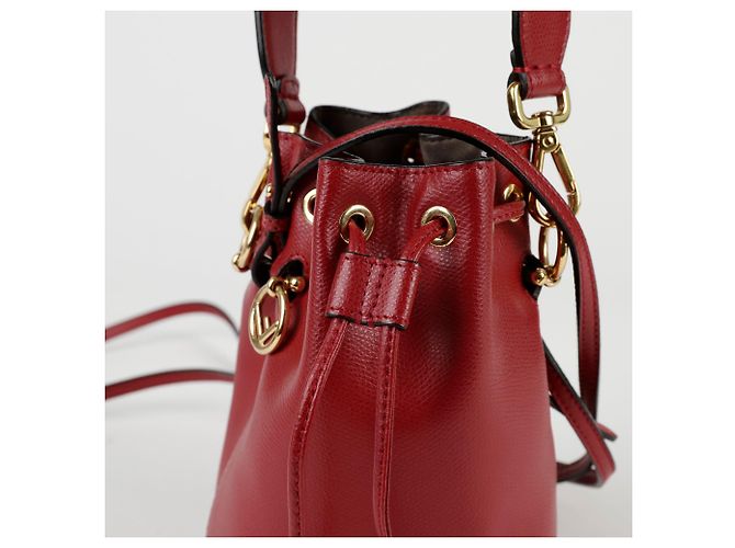 Fendi Borsa a Spalla Montrezzo Mini Bucket Tote Rosso - vista 2