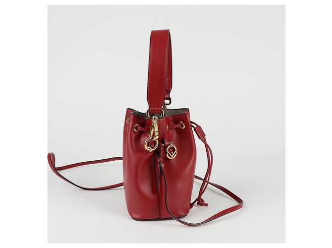 Fendi Borsa a Spalla Montrezzo Mini Bucket Tote Rosso - vista 5