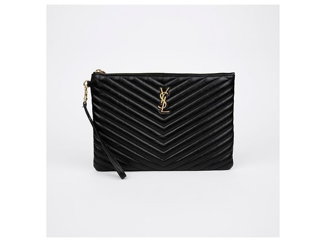 Saint Laurent Monogramm-Tablet-Tasche Schwarz - Ansicht 2