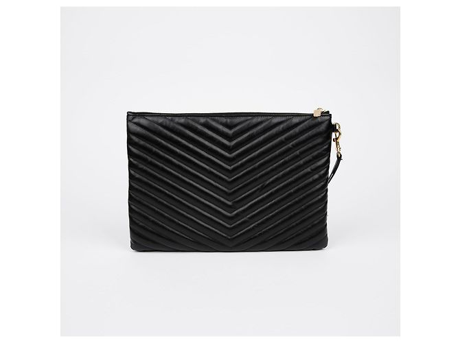 Saint Laurent Monogramm-Tablet-Tasche Schwarz - Ansicht 3