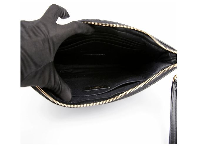 Saint Laurent Monogramm-Tablet-Tasche Schwarz - Ansicht 7
