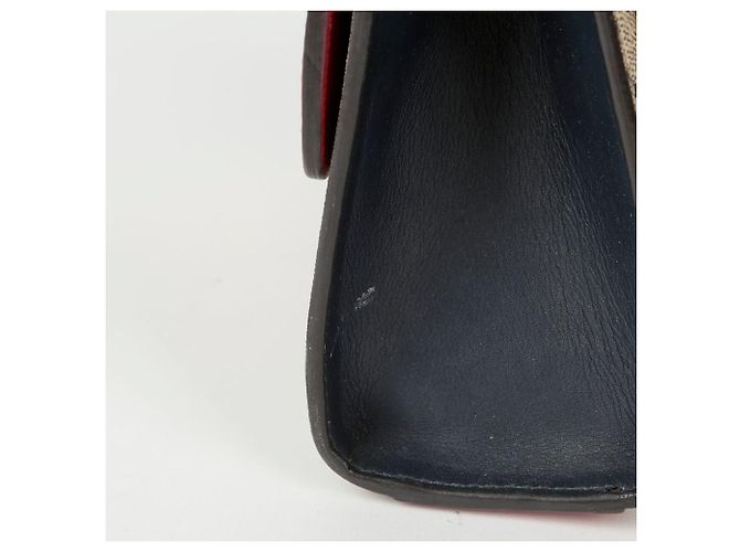 Gucci Borsa a tracolla incrociata piccola con catena e chiusura a paddle Rosso - vista 7