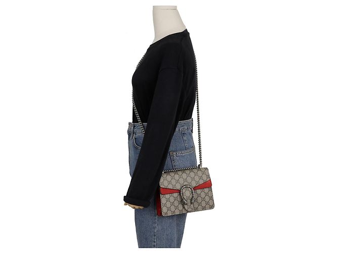 Gucci Borsa a tracolla mini catena Dionysus Rosso - vista 9