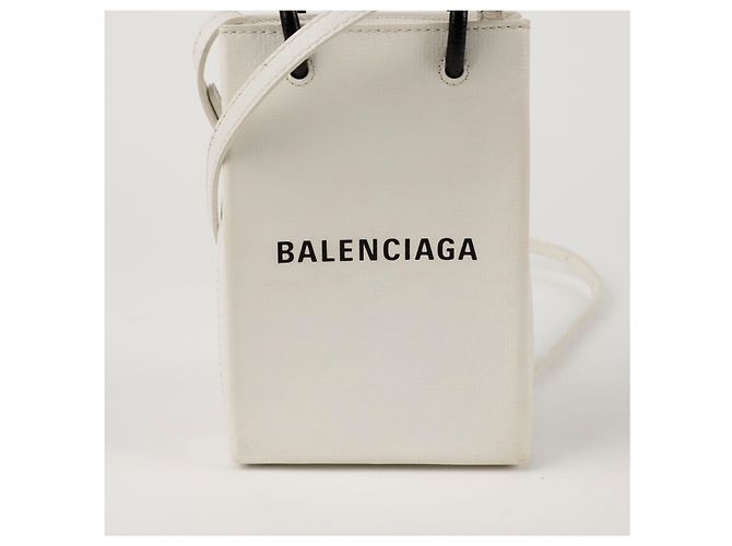 Balenciaga Mini supporto per telefono a spalla incrociato Bianco - vista 2