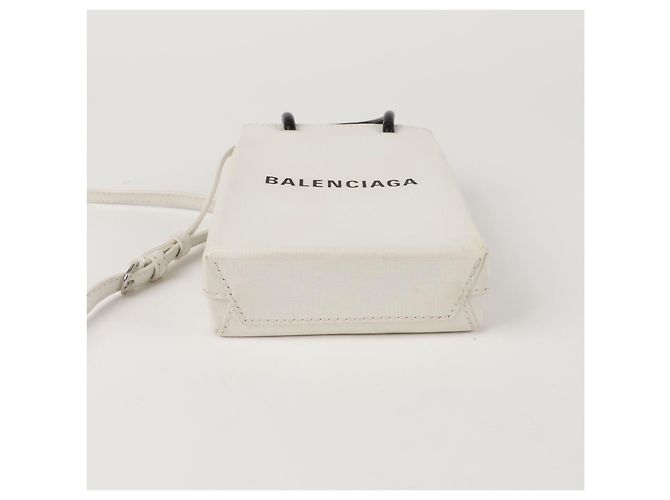 Balenciaga Mini supporto per telefono a spalla incrociato Bianco - vista 6