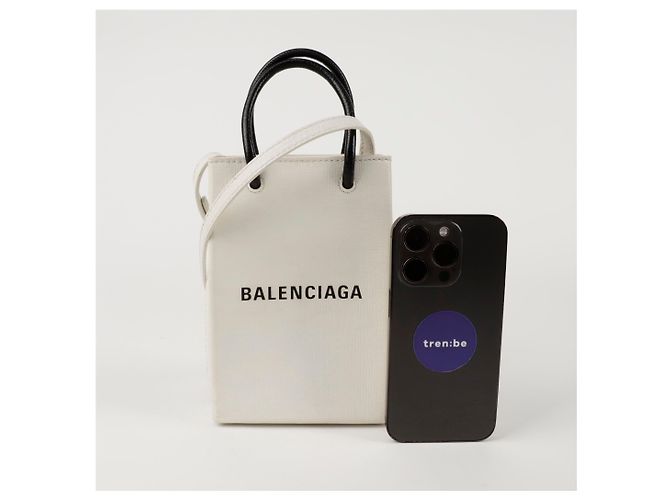 Balenciaga Mini supporto per telefono a spalla incrociato Bianco - vista 7