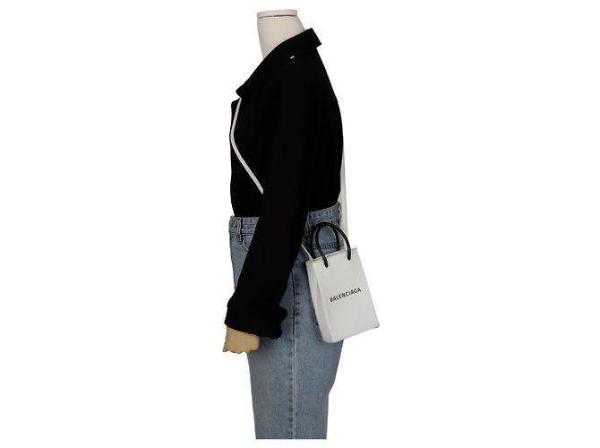 Balenciaga Mini supporto per telefono a spalla incrociato Bianco - vista 9