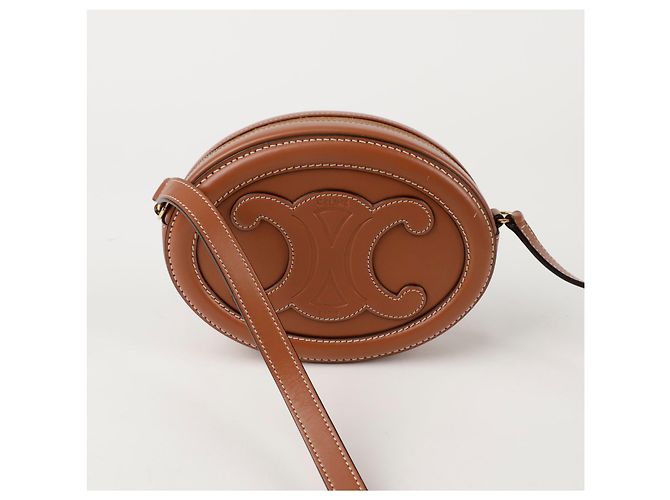 Céline Triomphe Oval Pulse Umhängetasche Braun - Ansicht 4