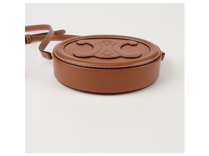 Céline Triomphe Oval Pulse Umhängetasche Braun - Ansicht 7