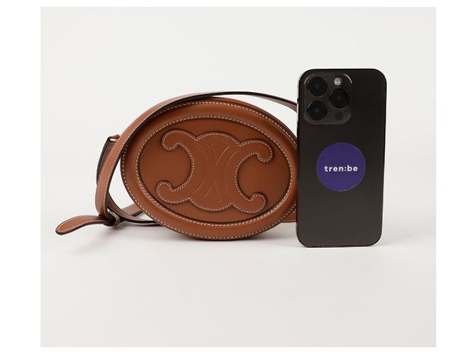 Céline Triomphe Oval Pulse Umhängetasche Braun - Ansicht 8