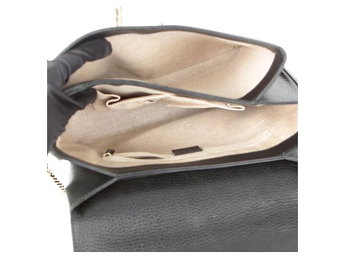Gucci Bolsa de ombro com alça superior entrelaçada Preto - vista 13