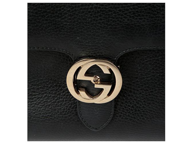 Gucci Bolsa de ombro com alça superior entrelaçada Preto - vista 3
