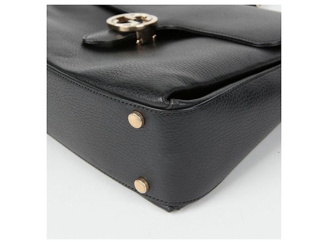 Gucci Bolsa de ombro com alça superior entrelaçada Preto - vista 8