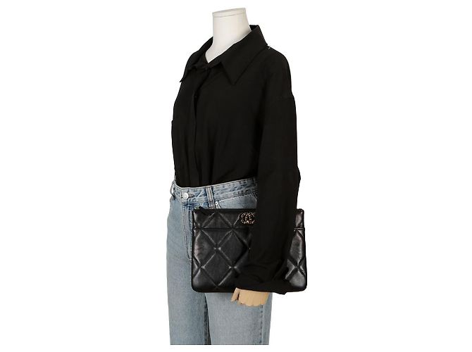 Chanel Clutch Media Nero - vista 11