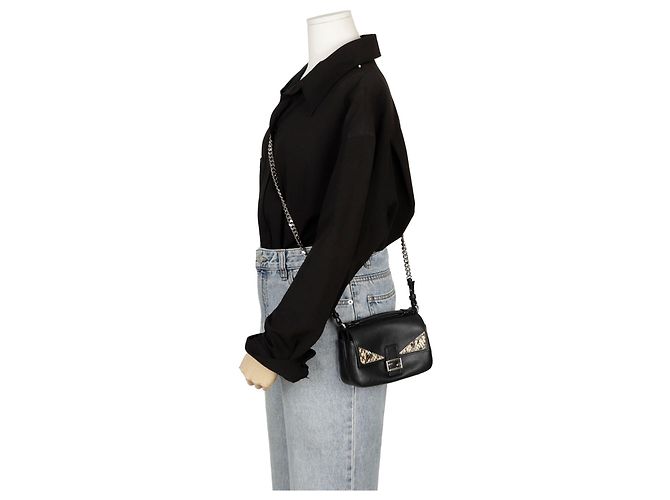 Fendi Borsa a Spalla Double Baguette Micro Chain - vista 11