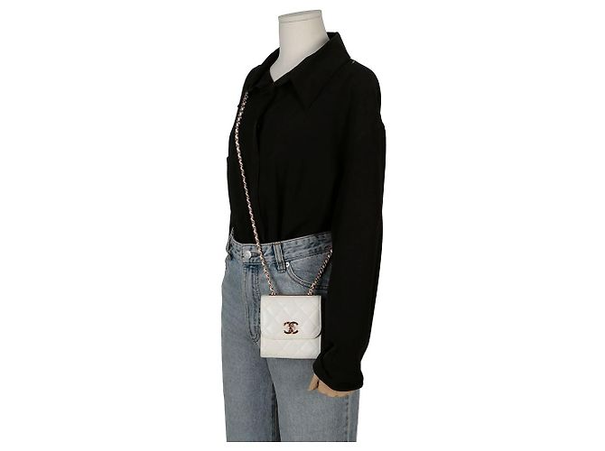 Trendy CC Chanel Borsa a spalla incrociata mini CC alla moda Bianco - vista 14