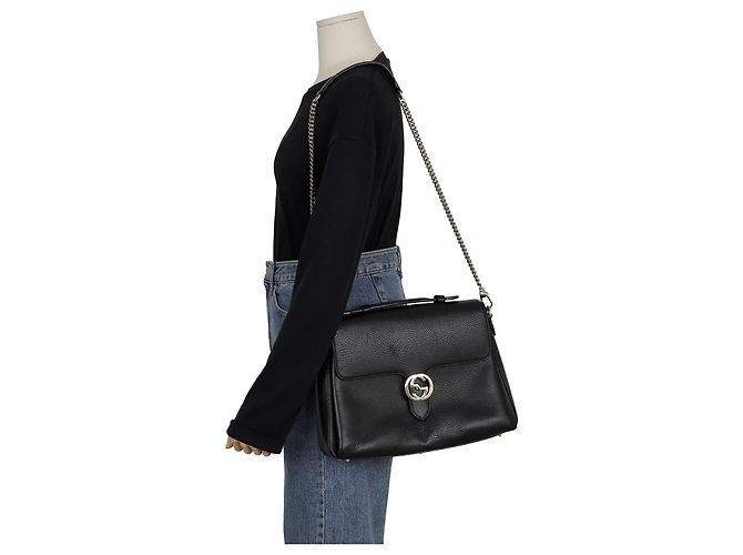 Gucci Tote mit ineinander verschlungenem Griff Schwarz - Ansicht 13