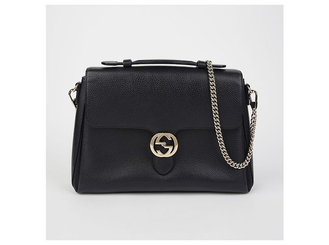Gucci Tote mit ineinander verschlungenem Griff Schwarz - Ansicht 2