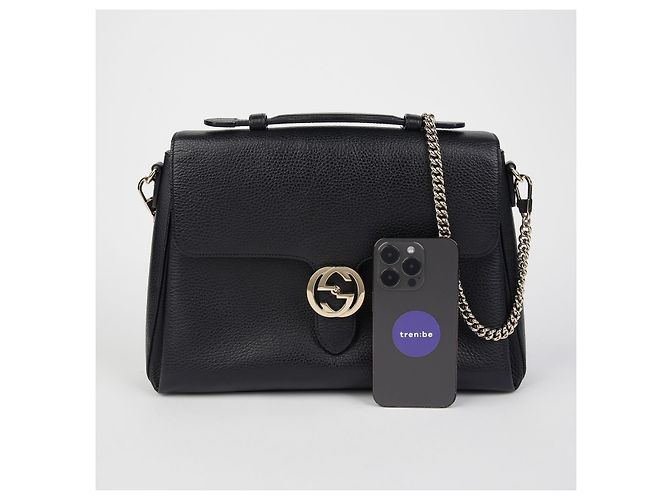 Gucci Tote mit ineinander verschlungenem Griff Schwarz - Ansicht 7