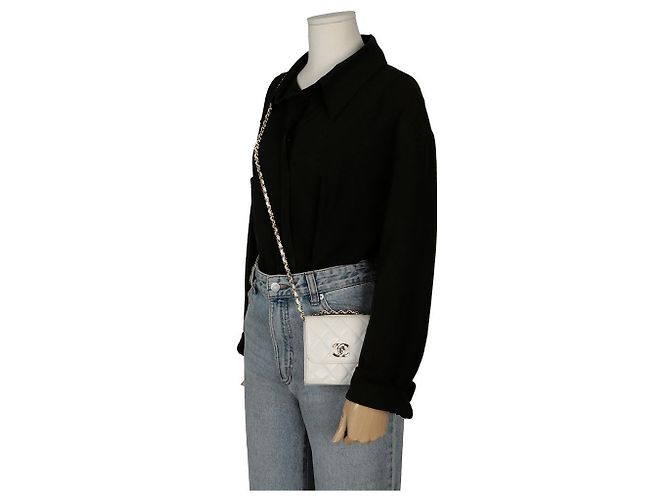 Trendy CC Chanel Trendige CC Mini Schulter-Crossbody-Tasche Weiß - Ansicht 11