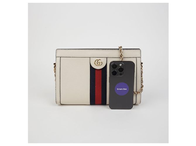 Gucci Ophidia Piccola Borsa a Spalla con Catena Bianco - vista 14