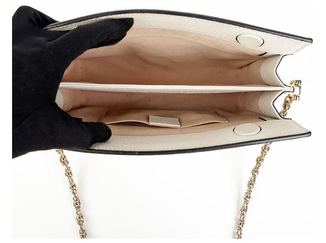 Gucci Ophidia Piccola Borsa a Spalla con Catena Bianco - vista 15