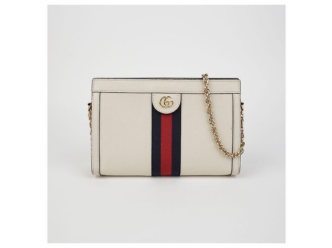 Gucci Ophidia Piccola Borsa a Spalla con Catena Bianco - vista 2