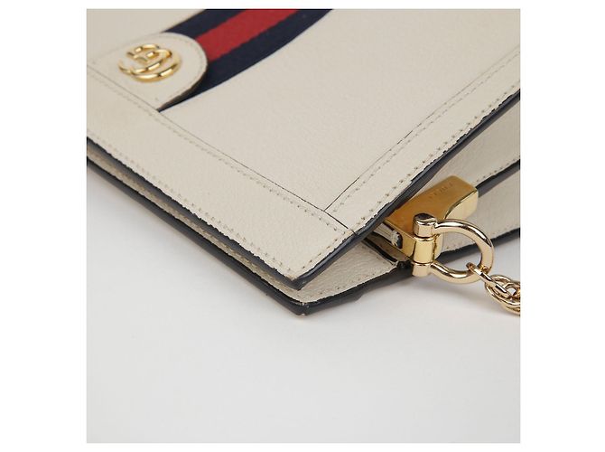 Gucci Ophidia Piccola Borsa a Spalla con Catena Bianco - vista 7