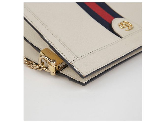 Gucci Ophidia Piccola Borsa a Spalla con Catena Bianco - vista 8