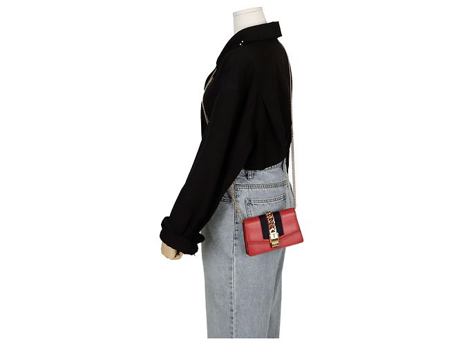 Gucci Mini borsa a tracolla con catena Rosso - vista 12