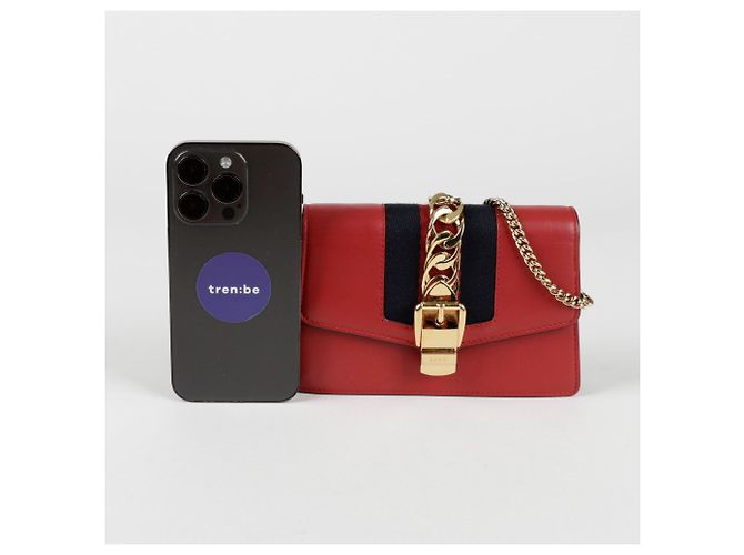 Gucci Mini borsa a tracolla con catena Rosso - vista 8