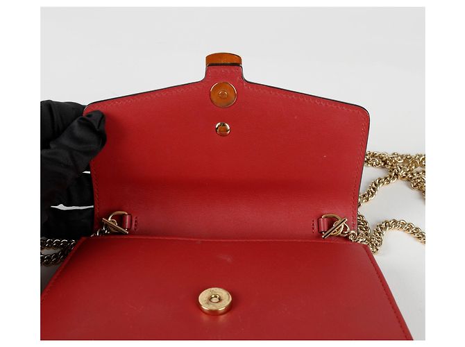 Gucci Mini borsa a tracolla con catena Rosso - vista 9