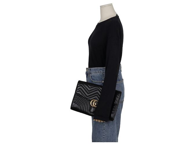 Gucci Clutch GG Marmont Nero - vista 10